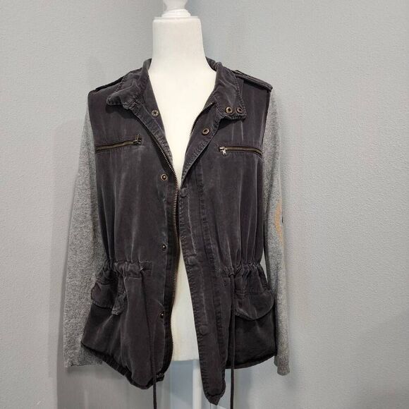 FOREVER 21 LIGHTWEIGHT GREY KNITTED SLEEVES JACKET SIZE M - Picture 1 of 11